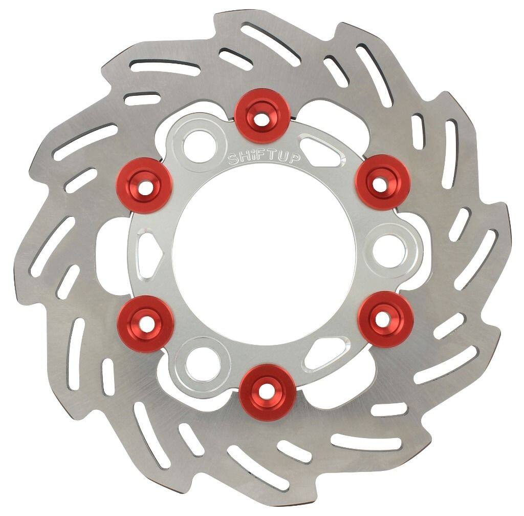 SHIFT UP シフトアップ 160mm ウェーブフローティングディスクローター リアディスクローター NSF100 HONDA ホンダ ブレーキディスクローター ブレーキ インナーローターカラー：シルバー / フローティングピンカラー：レッド