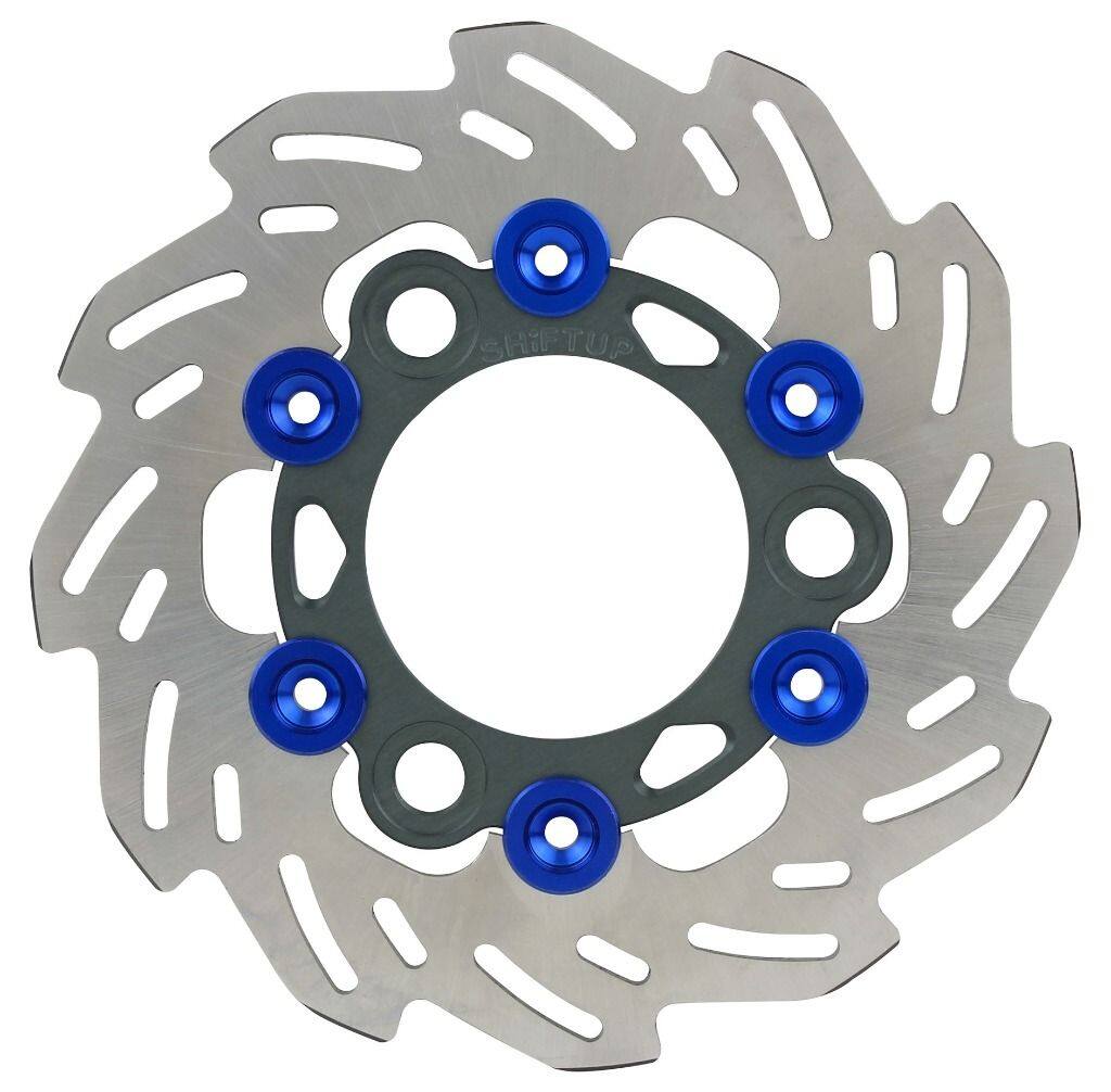 SHIFT UP シフトアップ 160mm ウェーブフローティングディスクローター リアディスクローター NSF100 HONDA ホンダ ブレーキディスクローター ブレーキ フローティングピンカラー：ブルー / インナーローターカラー：スモークガンメタ