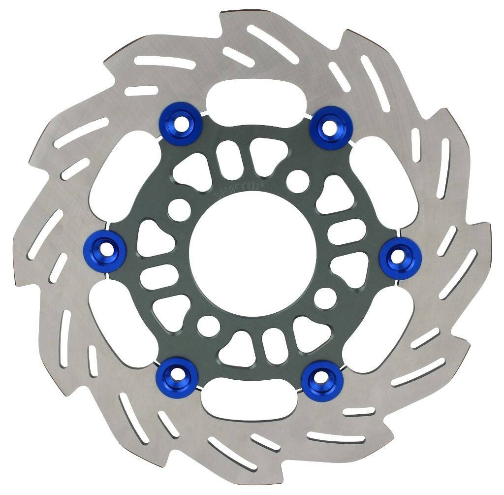 SHIFT UP シフトアップ 220mm ウェーブフローティングディスクローター フロントディスクローター グロム HONDA ホンダ ブレーキディスクローター ブレーキ インナーローターカラー：スモーク / フローティングピンカラー：ブルー