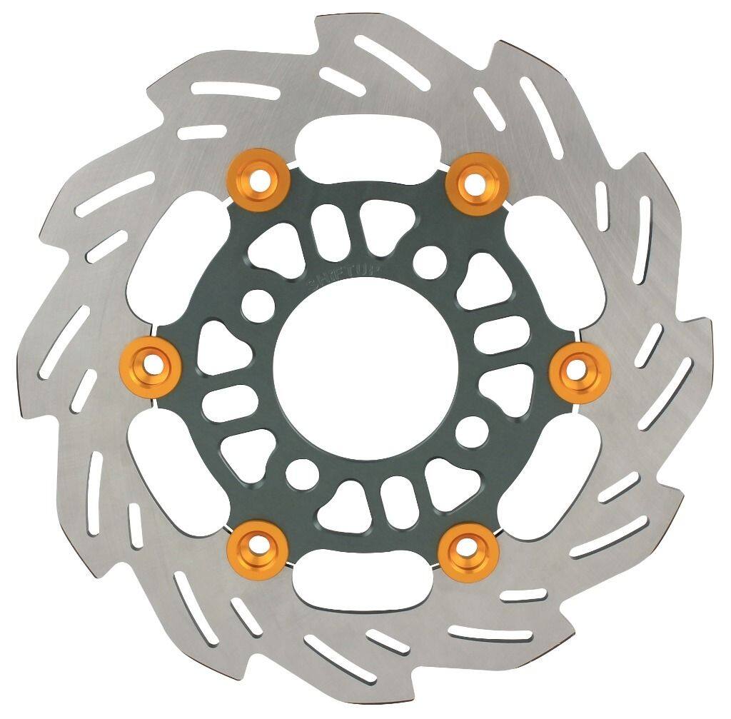 SHIFT UP シフトアップ 220mm ウェーブフローティングディスクローター フロントディスクローター グロム HONDA ホンダ ブレーキディスクローター ブレーキ インナーローターカラー：スモーク / フローティングピンカラー：ゴールド