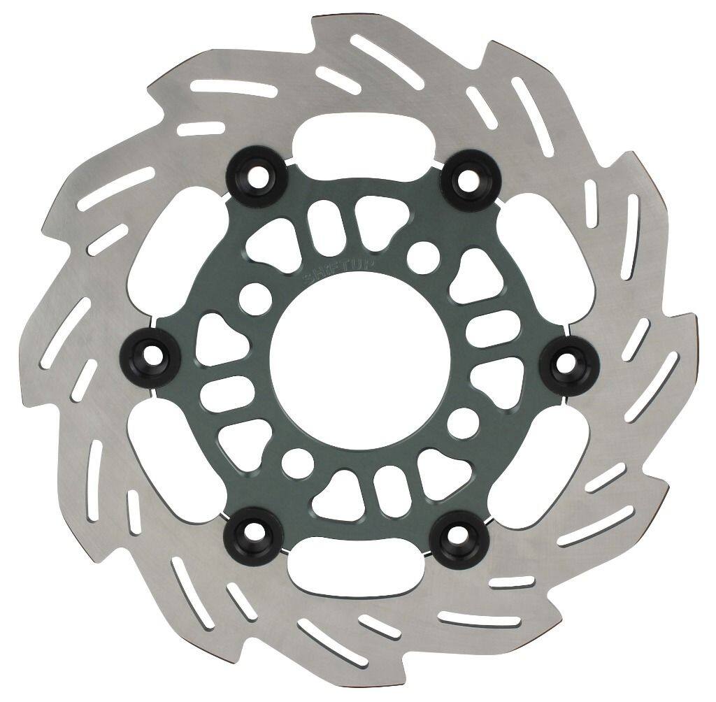 SHIFT UP シフトアップ 220mm ウェーブフローティングディスクローター フロントディスクローター グロム HONDA ホンダ ブレーキディスクローター ブレーキ インナーローターカラー：スモーク / フローティングピンカラー：ブラック