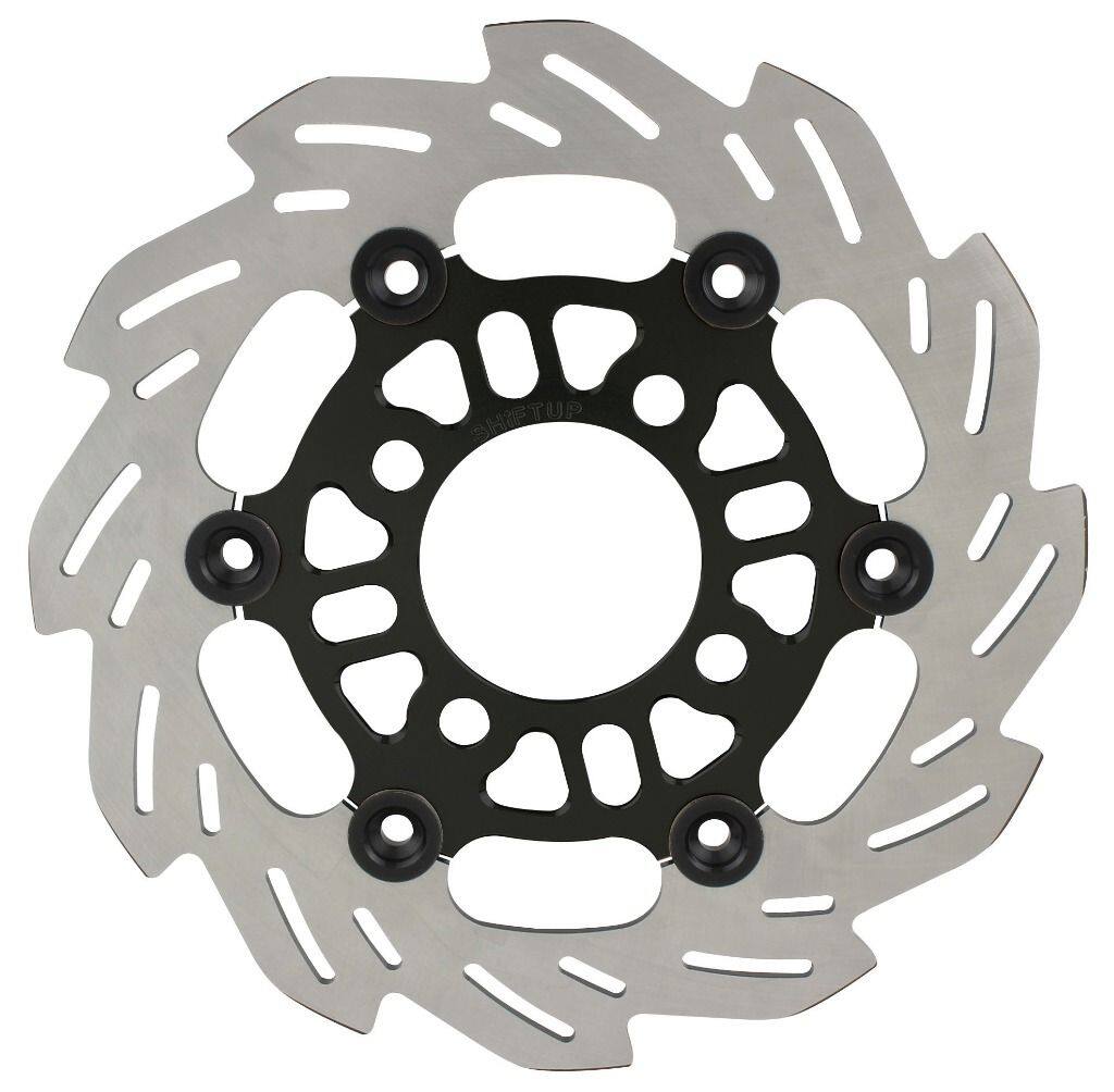 SHIFT UP シフトアップ 220mm ウェーブフローティングディスクローター フロントディスクローター グロム HONDA ホンダ ブレーキディスクローター ブレーキ インナーローターカラー：ブラック / フローティングピンカラー：ブラック