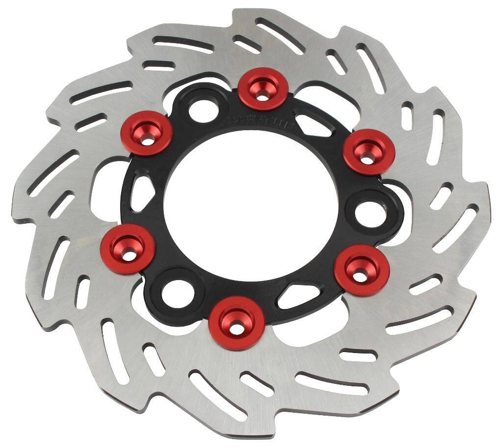 SHIFT UP シフトアップ 160mm ウェーブフローティングディスクローター リアディスクローター NSF100 HONDA ホンダ ブレーキディスクローター ブレーキ インナーローターカラー：ブラック / フローティングピンカラー：レッド