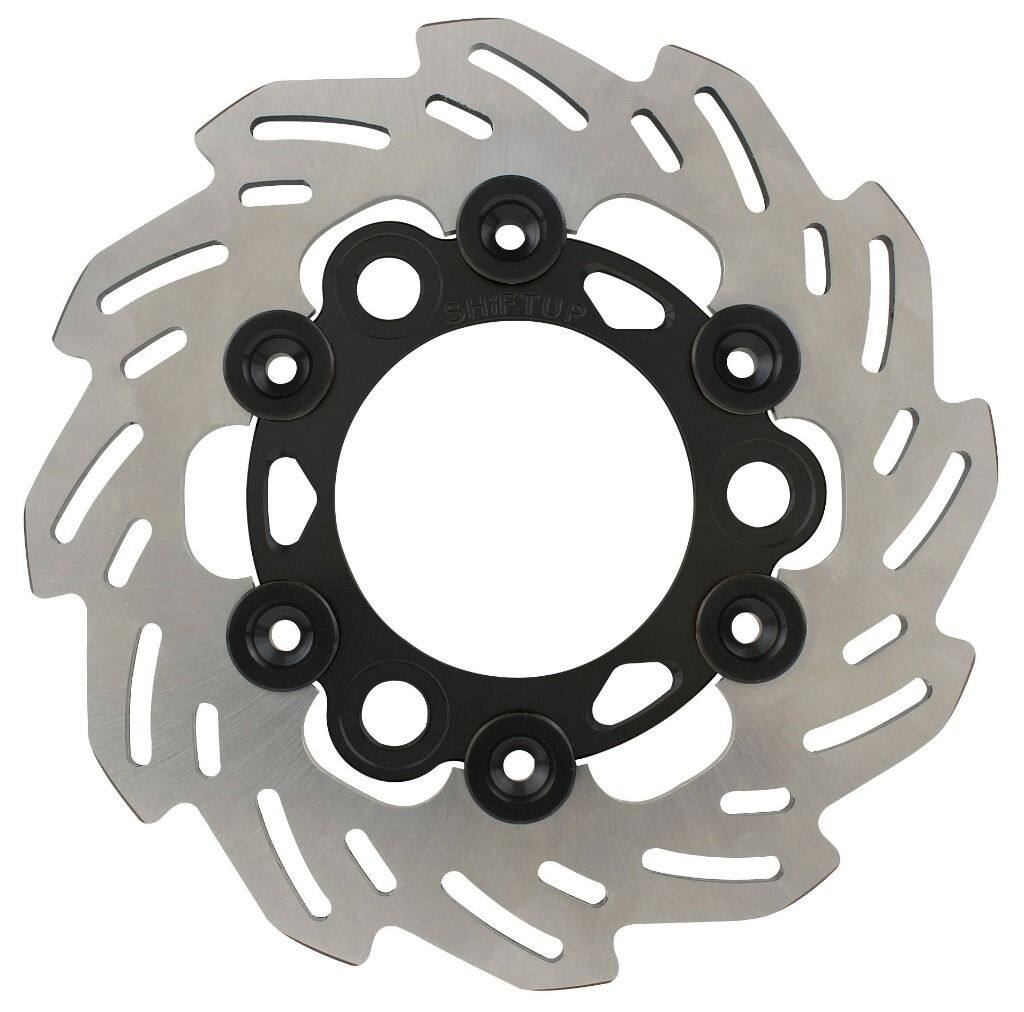SHIFT UP シフトアップ 160mm ウェーブフローティングディスクローター リアディスクローター NSF100 HONDA ホンダ ブレーキディスクローター ブレーキ インナーローターカラー：ブラック / フローティングピンカラー：ブラック