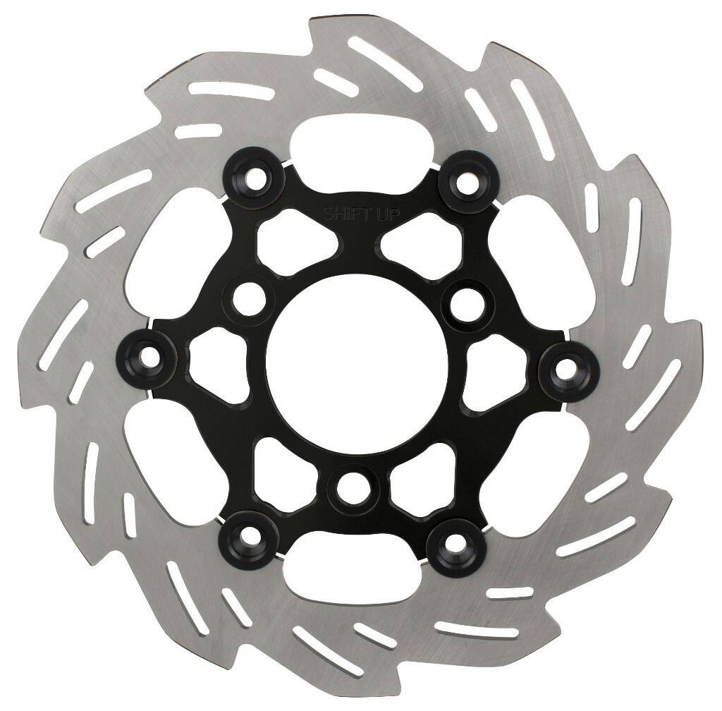 SHIFT UP シフトアップ 220mm ウェーブフローティングディスクローター フロントディスクローター XR100モタード XR50モタード HONDA ホンダ ブレーキディスクローター ブレーキ インナーローターカラー：ブラック / フローティングピンカラー：ブラック