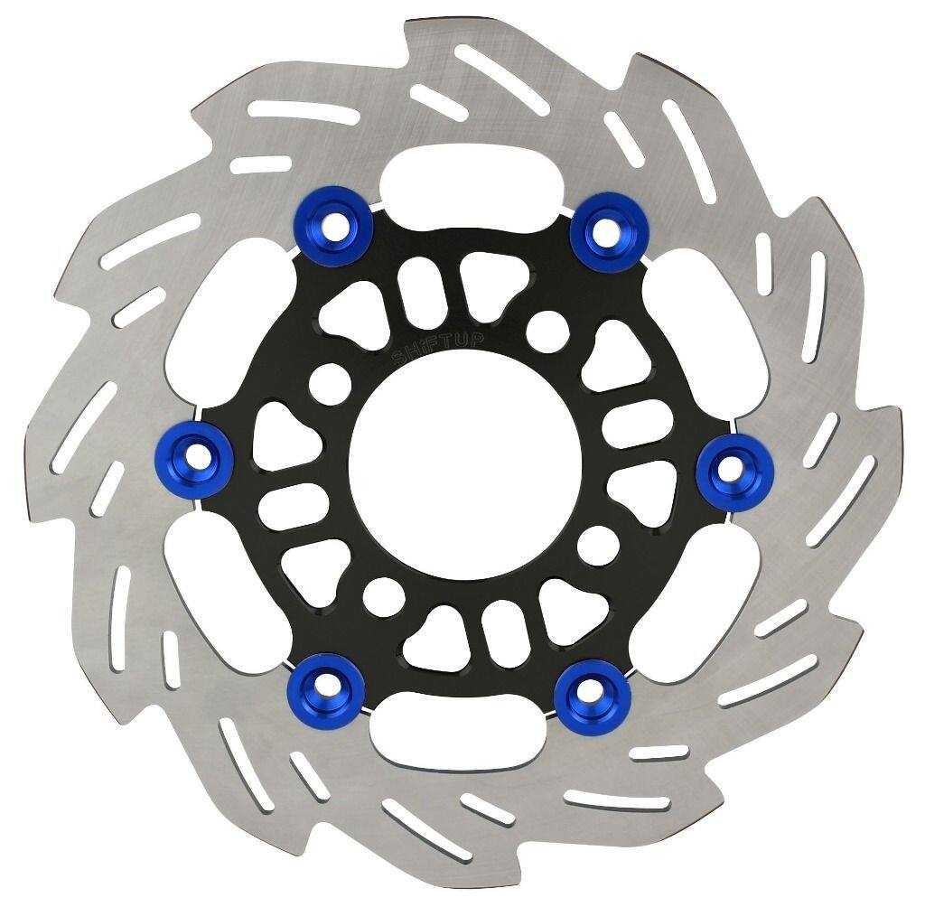 SHIFT UP シフトアップ 220mm ウェーブフローティングディスクローター フロントディスクローター グロム HONDA ホンダ ブレーキディスクローター ブレーキ インナーローターカラー：ブラック / フローティングピンカラー：ブルー
