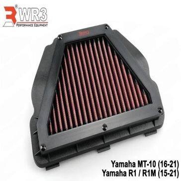 ■商品概要Fitment：Yamaha YZF-R1M (2015-2021) / MT-10 (2016-2021)Material：Non-woven polyesterQuantity：1pc■詳細説明WR3 Hybrid Air Filter is specially designed with specificationsthatprovide the best protection for the engine whilemaximizingairflow.The differences between the WR3 air filter and other filters areasfollows ：- It meets the ISO 5001 A2 testing standard (fine dust)、 whileotherrenowned filters use A3 and A4 standards (coarse dust). Thelessdust that enters the engine、 the better it is for the engineandcombustion system.- It uses a solid、 durable frame that allows for a largerfilter、increasing airflow and improving combustion performance byup to10%.- It is a Hybrid Air Filter、 which means it does not require oiltocapture dust、 reducing the risk of oil entering the engine.- It features a coated mesh that makes it easy to clean anddurablefor long-term use.- It uses a special non-woven polyester material that isstrongenough to withstand wind pressure、 allowing it to capturemoredirt、 with a filtration density of up to 30 microns.■注意点※取扱説明書が付属する場合は外国語となります。※輸入商材の為、納期が遅れる場合がございます。あらかじめご了承ください。※メーカー都合により商品の仕様変更がある場合がございます。ご了承ください。　※画像はイメージです。■適合車種MT10&ensp;MT10 年式: 16-21YZF-R1M&ensp;YZF-R1M 年式: 15-21