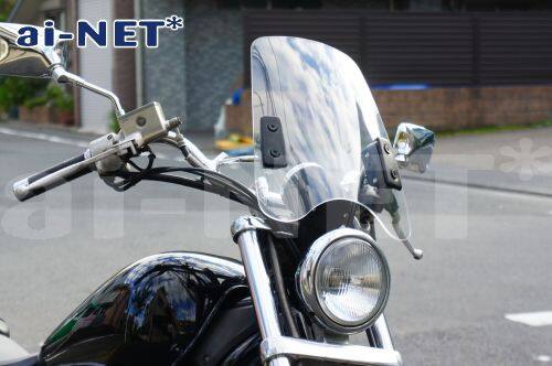 ai-net アイネット 汎用 中型 スクリーンバイザー CBX125 マグナ50 レブル-1999 RV200 バンバン TW225E ドラッグスター 250 デスペラード 250T CB400SS CD125 PS250 ジャズ ホーク CB250T 250TR エストレヤ グラストラッカー ボルティー YB-1 ビラーゴ250（XV250） 外装