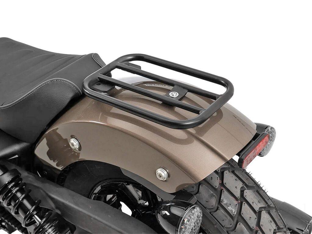 黒の折りたたみ式照明器具 BMW R18 custom リアキャリア カスタムパーツ紹介 リア荷物ラック に
