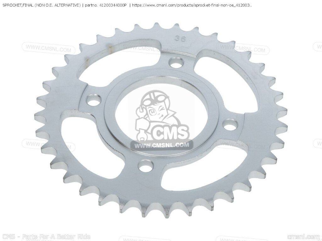 CMS シーエムエス SPROCKET，FINAL (NON O.E. ALTERNATIVE)［41200344000P］ CB350B4 GENERAL EXPORT / KPH MPH GERMANY ITALY CB350K2 SUPER SPORT CB350K3 CB350K4 AUSTRALIA ENGLAND EUROPEAN DIRECT SALES FRANCE KMH HONDA ホンダ 駆動系