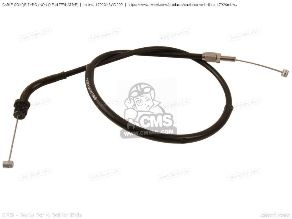 CMS シーエムエス CABLE COMP，B THRO (NON O.E. ALTERNATIVE)［17920MBWD20P］ CBR600FR HURRICANE CBR600FS CBR600F4 SUPERSPORT CBR600F ROSSI CHAMPION SPECIAL CBR600F4I HONDA ホンダ スロットルワイヤー・アクセルワイヤー ハンドル周辺パーツ ハンドル
