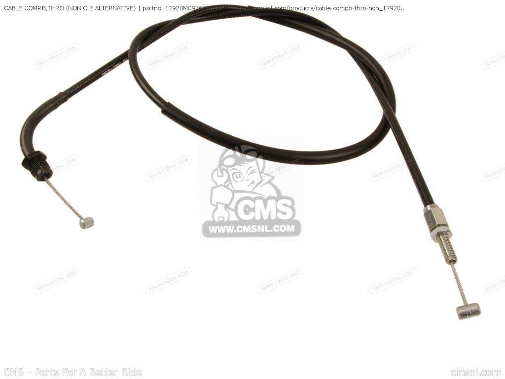 CMS シーエムエス CABLE COMP.B，THRO (NON O.E. ALTERNATIVE)［17920MC9760P］ CB400T HAWK CB450T CB450SC NIGHTHAWK 450 HONDA ホンダ スロットルワイヤー・アクセルワイヤー ハンドル周辺パーツ ハンドル