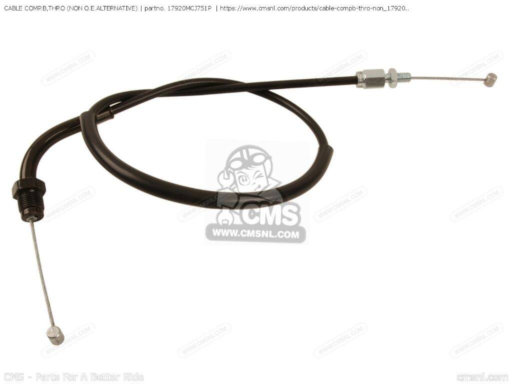 CMS シーエムエス CABLE COMP.B，THRO (NON O.E. ALTERNATIVE)［17920MCJ751P］ CBR900RR FIREBLADE CBR954RR HONDA ホンダ スロットルワイヤー・アクセルワイヤー ハンドル周辺パーツ ハンドル