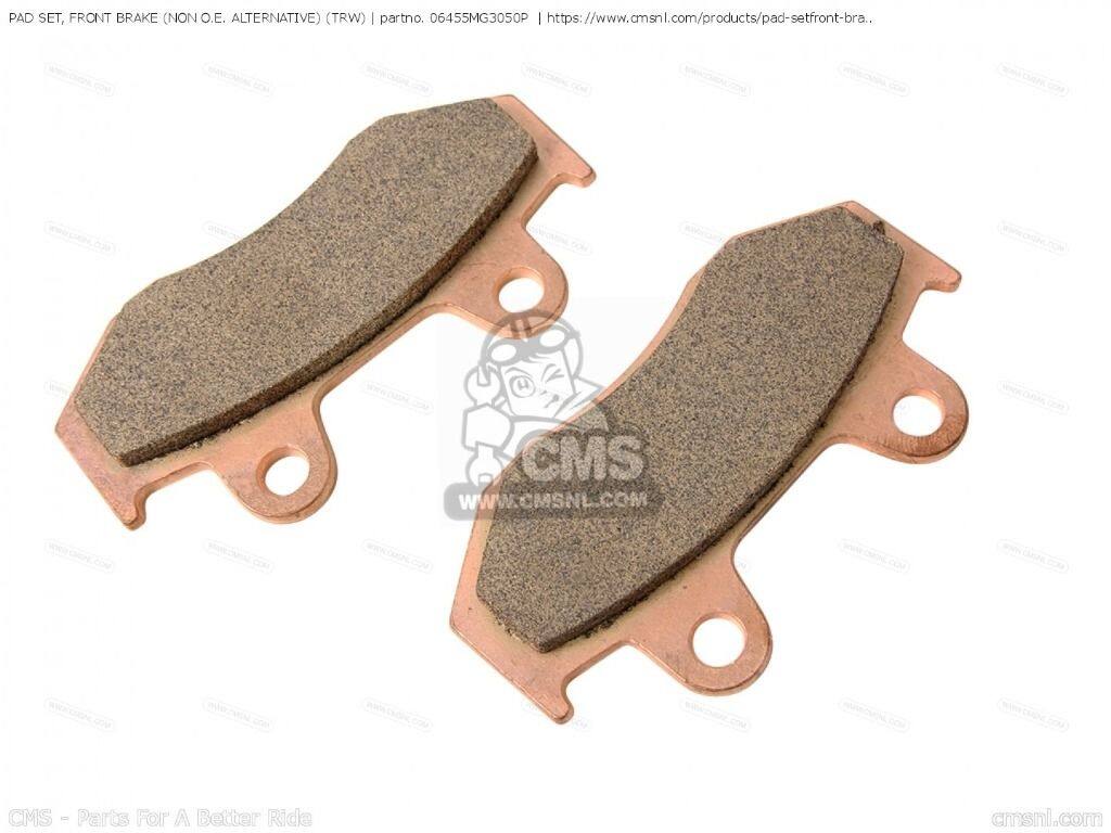 CMS シーエムエス (06455-MG3-060P) PAD SET， FRONT BRAKE (TRW) (NAS)［06455MG3050P］ XL350R XR500R XR350R XR600R CR125R CR250R ELSINORE CR500R MTX125RW MTX200RW XR250R XLR250R XLR250R2 XL600R XL600L ATC250R ATC350X HONDA ホンダ ブレーキパッド ブレーキ(2.0)