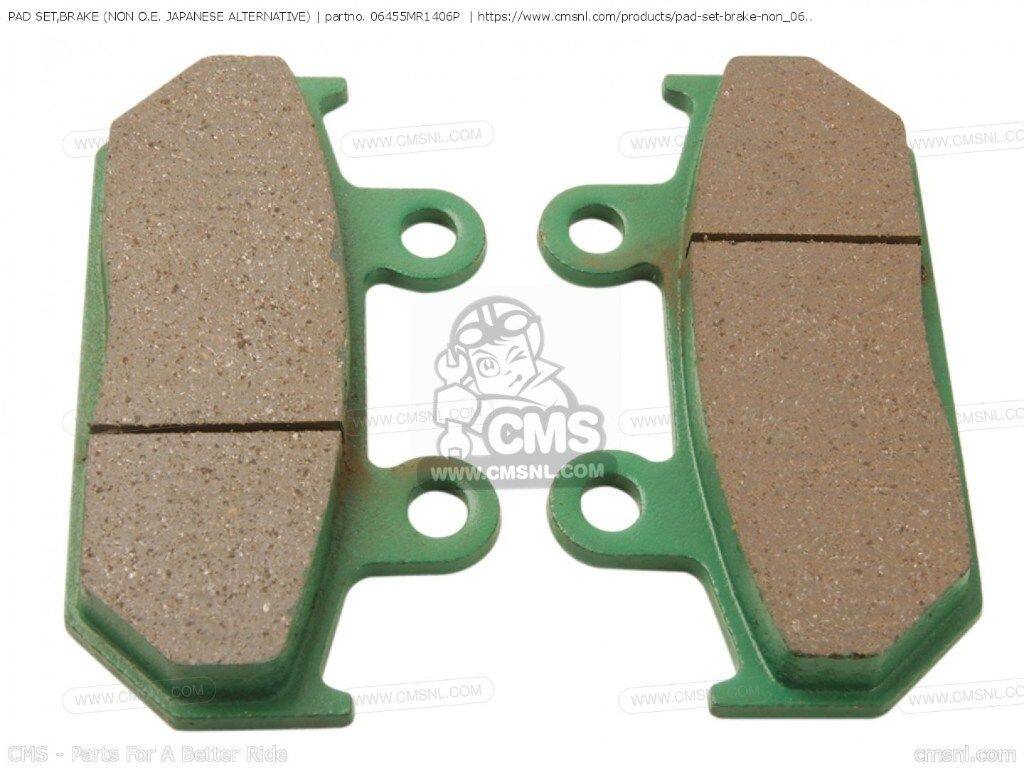 CMS シーエムエス (06455-MR1-408P) PAD SET，BRAKE (NAS)［06455MR1406P］ CB750 NIGHTHAWK CD250U GL1500 GOLDWING VT600C SHADOW VLX VT600CD GL1500A ASPENCADE 1996T SWEDEN / KPH GL1500I INTERSTATE GL1500SE SPECIAL EDITION DELUXE HONDA ホンダ ブレーキパッド
