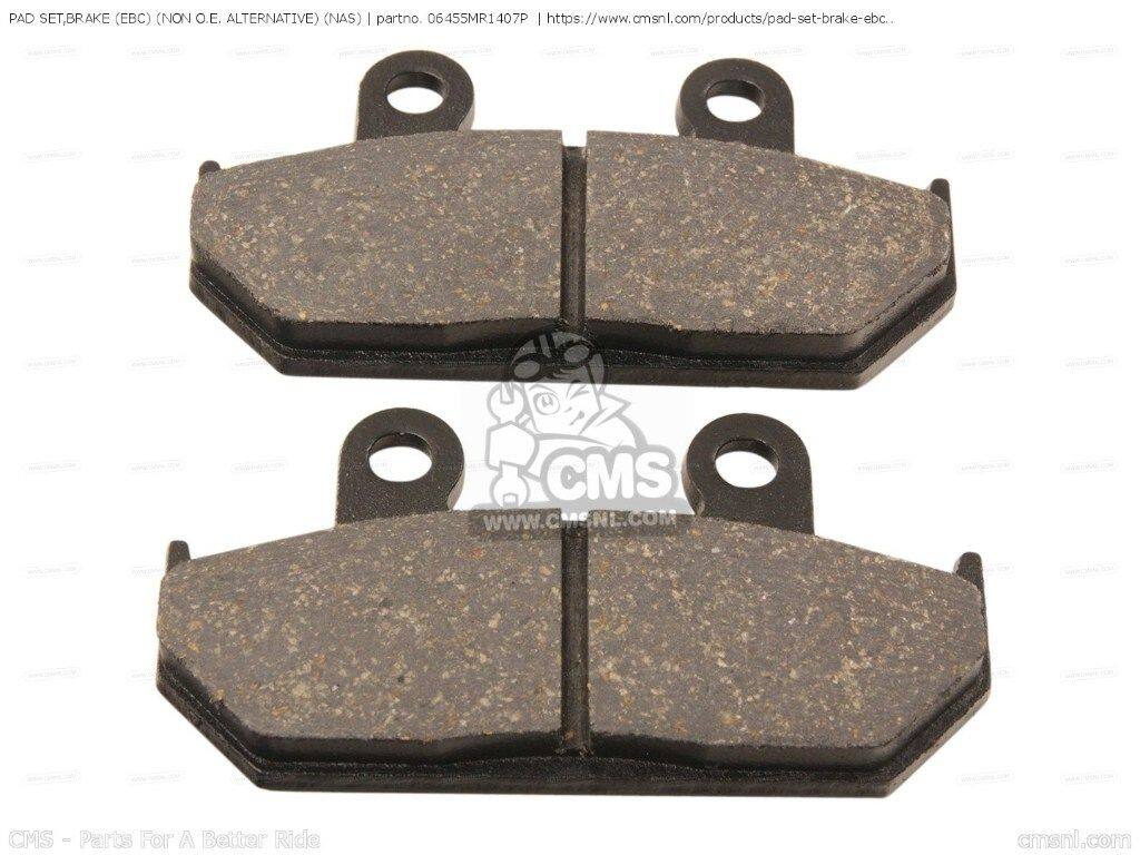 CMS シーエムエス (06455-MR1-408P) PAD SET，BRAKE (EBC) (NAS) (NON O.E. ALTERNATIVE)［06455MR1407P］ CB750 NIGHTHAWK CD250U GL1500 GOLDWING VT600C SHADOW VLX VT600CD GL1500A ASPENCADE 1996T SWEDEN / KPH GL1500I INTERSTATE GL1500SE SPECIAL EDITION DELUXE
