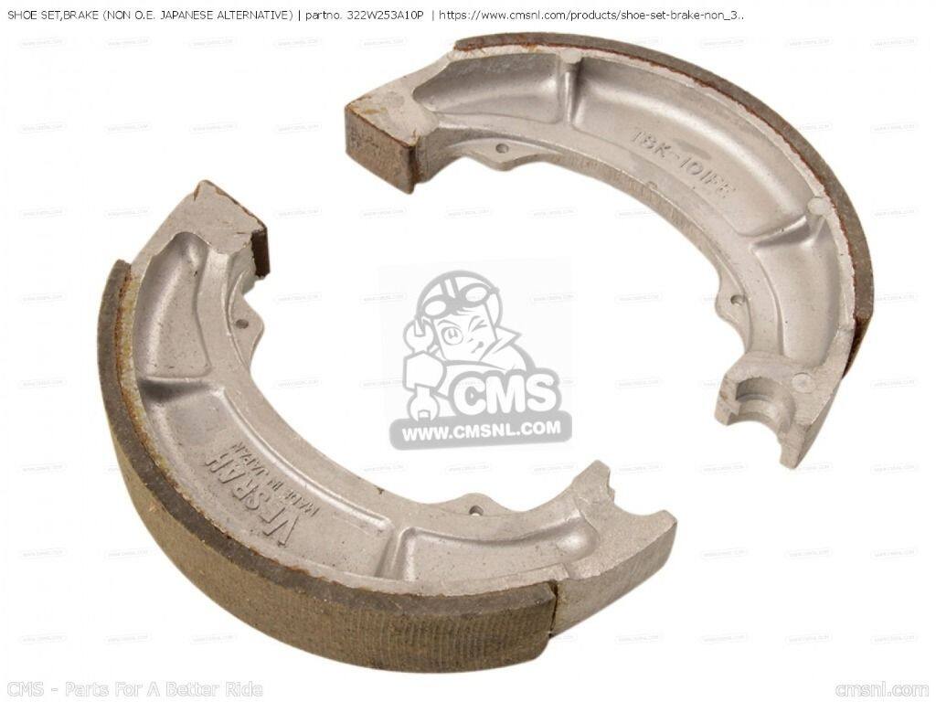 CMS シーエムエス SHOE SET，BRAKE (NAS) (NON O.E. JAPANESE ALTERNATIVE)［322W253A10P］ DT2MX RT2MXP MX250 MX360 SC500 YZ250 YZ360 YZ125 MX400 IT400 MX125 TT500 OFFROAD YZ100 YZ125X YZ175 COMPETITION YZ400 IT175 IT250 IT425 TT250 OFF ROAD YAMAHA ヤマハ