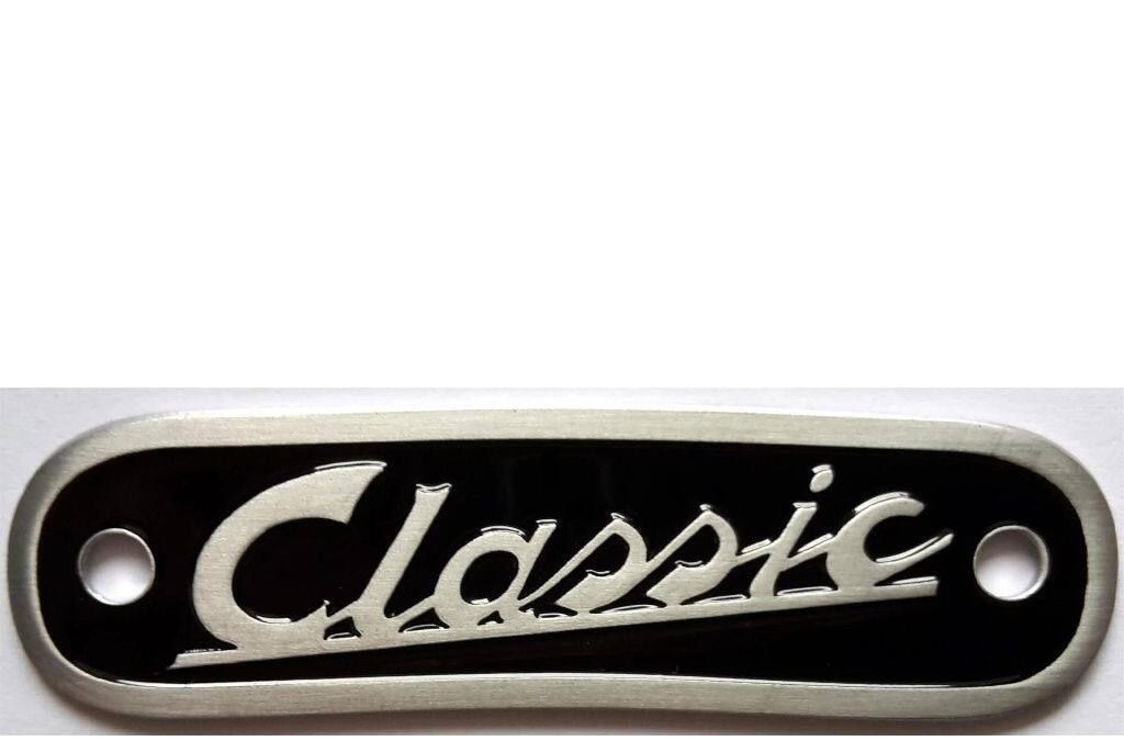 SIP Scootershop エスアイピー スクーターショップ 【SIP STYLE】 エンブレム 'CLASSIC' シート／シングルサドル用 LAMBRETTA ランブレッタ LML PIAGGIO ピアジオ Vespa ベスパ 外装