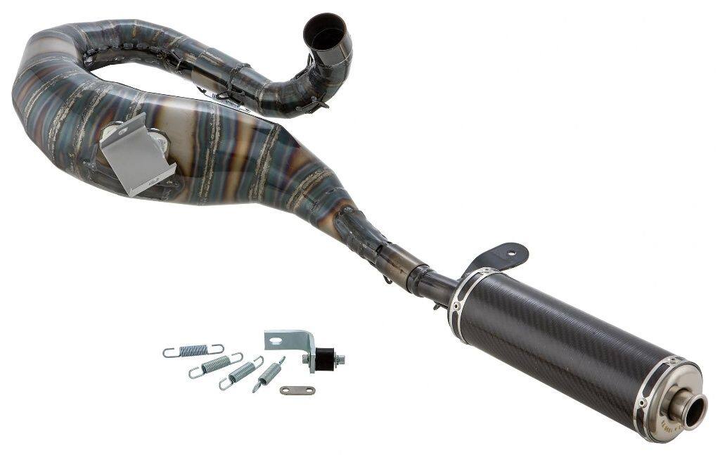 SIP Scootershop エスアイピー スクーターショップ  レーシングマフラー Performance 2.0，スチール クリア塗装，カーボンサイレンサー サイレンサーカラー：カーボン 200 DS COSA 1 P200E PX200E Arcobaleno Elestart PX200 E’98／MY／Millenium