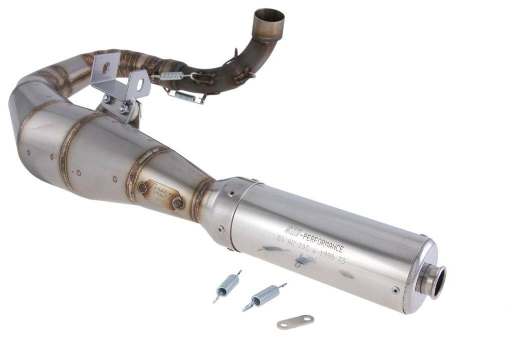 SIP Scootershop エスアイピー スクーターショップ  レーシングマフラー Performance，ステンレス 未塗装，ステンレスサイレンサー サイレンサーカラー：シルバー 200 DS 180 Rally COSA 1 P200E PX200E Arcobaleno Elestart PX200 E’98／MY／Millenium