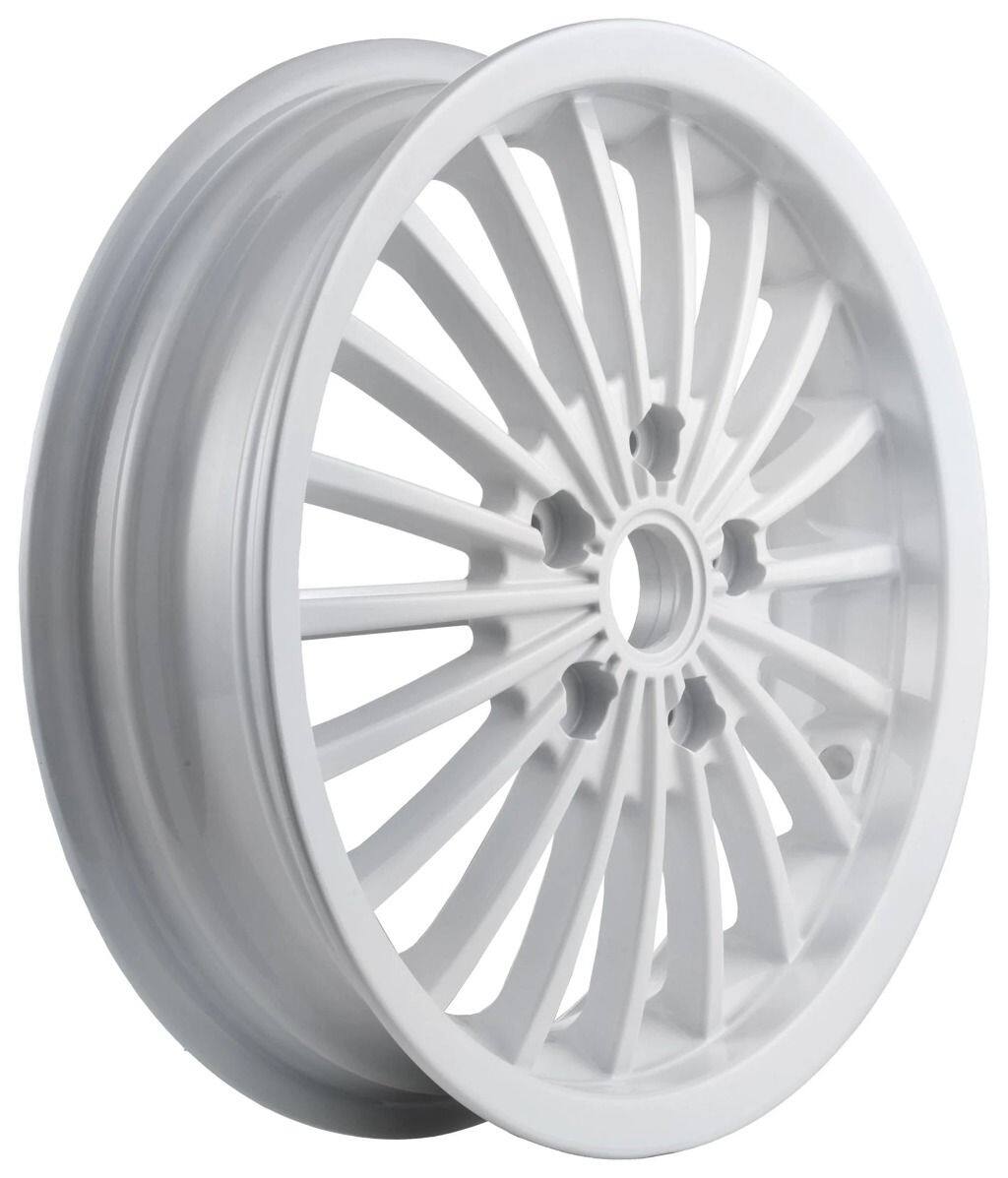 ■商品概要フロントホワイト3.00 Φ 12'オフセット(ET)：20mmピッチ円直径(PCD)：5/86mmセンターボア(CB)：46mm20 スポークアルミニウム低圧鋳造認証：ABE、KBA 50336 との認証アクセサリーとして - とても美しく、AAグレード - 一流の修理公道走行可！■詳細説明最新のベスパ モデル用の SIP パフォーマンス リムは、仕上がりとフィット精度の両方を備えた通常の高品質です。完璧な表面仕上げ、20 本のスポーク、CNC 機械加工表面、鋳造 SIP ロゴを備えた製品です。SIP パフォーマンス リムは、リムとタイヤ製造の業界標準である ETRTO(欧州タイヤおよびリム技術機関)のガイドラインに従って製造されており、KBA タイプ マークが付いています。したがって、ドイツ国内で合法的に使用できます。12 インチまたは 13 インチで利用可能12 インチのリムで最大 140/70-12 インチのタイヤ13 インチのリムで最大 140/60-13 インチのタイヤ道路法定 (KBA)さまざまなカラーリムは Vespa GTS モデルのフロントとリアにプラグ アンド プレイで取り付けることができます。すべてのモデルのフロントにもフィットします。 Vespa Sprint/Primavera 125-150 ccm モデル。12 インチ：リムはフロント＆リアのプラグ＆プレイで取り付け可能です。幅 140 までのすべてのタイヤに適合します。以下の取り付け手順に従ってください。リムは以下のタイヤ サイズに承認されています。タイヤ サイズ フロント：120/70-12、リア タイヤ サイズ 120-70/12と組み合わせてください。ww.130/70-12 ww.140/70-12フロントタイヤサイズ：130/70-12、リアタイヤサイズ 130-70/12 ww.140/70-12「140/70-12」タイヤを使用する場合は、各タイヤメーカーのタイヤ承認書の提出が必要です。ダウンロードエリアでは、すべてのタイヤを提供しています。 ABE 文書で必要なタイヤ承認を含む許容タイヤ。13 インチ：フロント タイヤ サイズ：110/70-13 と組み合わせてリア タイヤ サイズ：110/70-13 ww.120/70-13 ww.130/60-13 ww.130/70-13 ww.140/60-13フロントタイヤサイズ：120/70-13 連動リアタイヤサイズ：120/70-13 ww.130/60-13 ww.130/70-13 ww.140/60-13フロントタイヤサイズ：130/60-13 連動リアタイヤサイズ：130/60-13 ww.130/70-13 ww.140/60-13フロントタイヤサイズ：130/70-13 連動リアタイヤサイズ：130/70-13 ww.140/60-13フロントタイヤサイズ：140/60-13 連動リアタイヤサイズ：140/60-13マウンティングキット：ベスパ GTSABS付きモデルリアタイヤにABSが標準装備されているモデルの場合、トーンホイール用の新しいホイールボルトとネジを含むマウンティングキットが必要です。同時に注文することをお勧めします。最新バージョンのABEはダウンロードで見つけることができます。購入する前に、ABEが目的の車両に有効であるかどうかを確認してください。より多くのフィッティングを見つけることができます。ビデオは、SIP チュートリアル YouTube チャンネルにあります。このブッシュは、13 インチ リムを取り付ける場合、リアタイヤにも必要です。結論：必要な道路承認を備えた革新的なリムです！バルブだけでなく、新しいネジとワッシャーも忘れないでください。ABS ブレーキ システムを備えた Vespa GTS モデルの取り付け情報：リアタイヤに ABS を備えた VespaGTS(2014年製造)には、追加のブッシュが必要ですABSセンサーの下にあるスペーサーワッシャー。こちらからご注文いただけます：■注意点※取扱説明書が付属する場合は外国語となります。※輸入商材の為、納期が遅れる場合がございます。あらかじめご了承ください。※画像には他の商品が含まれている場合があります。※メーカー都合により商品の仕様変更がある場合がございます。ご了承ください。■適合車種Fuoco i.e.&ensp;Fuoco i.e. 年式: 07-13&ensp;&ensp;備考: 500cc type M61100 engine 4T LCFuoco LT 4V&ensp;Fuoco LT 4V 年式: 13-14&ensp;&ensp;備考: 500cc type ZAPM83100 engine 4T LCMP3 Basic／Sport 4V HPE&ensp;MP3 Basic／Sport 4V HPE 年式: 19-20&ensp;&ensp;備考: 300cc type ZAPTA2100 engine 4T LCMP3 Business LT Euro 4&ensp;MP3 Business LT Euro 4 年式: 16-18&ensp;&ensp;備考: 500cc type ZAPTA1200 engine 4T LCMP3 Business LT Euro4&ensp;MP3 Business LT Euro4 年式: 16-18&ensp;&ensp;備考: 300cc type ZAPTA1100 engine 4T LC&ensp;MP3 Business LT Euro4 年式: 17-18&ensp;&ensp;備考: 500cc type ZAPTA1201 engine 4T LCMP3 Business LT&ensp;MP3 Business LT 年式: 14-15&ensp;&ensp;備考: 300cc type ZAPM86200 engine 4T LC&ensp;MP3 Business LT 年式: 15&ensp;&ensp;備考: 300cc type ZAPM86202 engine 4T LC&ensp;MP3 Business LT 年式: 17&ensp;&ensp;備考: 300cc type ZAPTA1201 engine 4T LCMP3 Hybrid ER&ensp;MP3 Hybrid ER 年式: 10-13&ensp;&ensp;備考: 300cc type ZAPM65200 engine 4T LCMP3 i.e. LT&ensp;MP3 i.e. LT 年式: 08-09&ensp;&ensp;備考: 250cc type M632M，ZAPM64100 engine 4T LC&ensp;MP3 i.e. LT 年式: 08-11&ensp;&ensp;備考: 400cc type M474M，ZAPM64200 engine 4T LC&ensp;MP3 i.e. LT 年式: 09-14&ensp;&ensp;備考: 300cc type M634M，ZAPM64102 engine 4T LCMP3 i.e. MIC&ensp;MP3 i.e. MIC 年式: 08-09&ensp;&ensp;備考: 400cc type M474M，ZAPM59102 engine 4T LCMP3 i.e. RL Touring&ensp;MP3 i.e. RL Touring 年式: 11&ensp;&ensp;備考: 400cc type M474M，ZAPM59101 engine 4T LCMP3 i.e.&ensp;MP3 i.e. 年式: 07-10&ensp;&ensp;備考: 400cc type M474M，ZAPM59100 engine 4T LC&ensp;MP3 i.e. 年式: 08-12&ensp;&ensp;備考: 125cc type M631M，ZAPM63100 engine 4T LCMP3 Ibridio LT&ensp;MP3 Ibridio LT 年式: 09&ensp;&ensp;備考: 125cc type ZAPM65100 engine 4T LCMP3 Ibridio&ensp;MP3 Ibridio 年式: 10-11&ensp;&ensp;備考: 300cc type ZAPM72100 engine 4T LC...