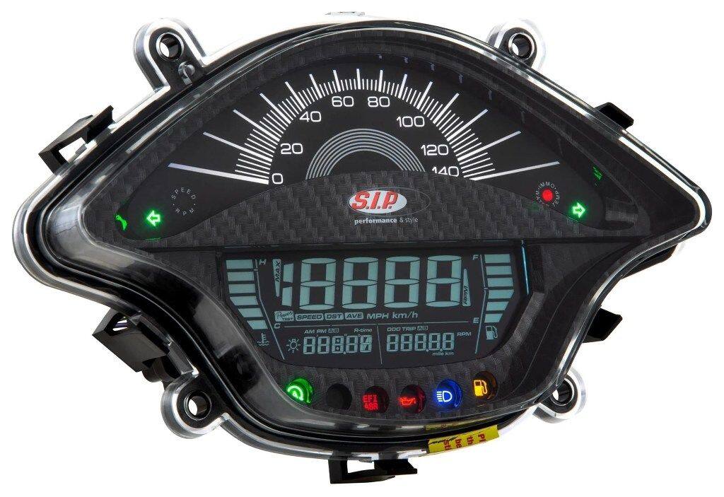 數字儀表 - SIP Scootershop エスアイピー スクーターショップ 【SIP PERFORMANCE】 スピードメーター／タコメーター Primavera 3V Euro5 3V／Touring Euro4 i.e. iGet Primavera／Touring 4V Sprint 3V／Sport Sprint／Sport Vespa ベスパ 多機能タコ・スピードデジタルメーター