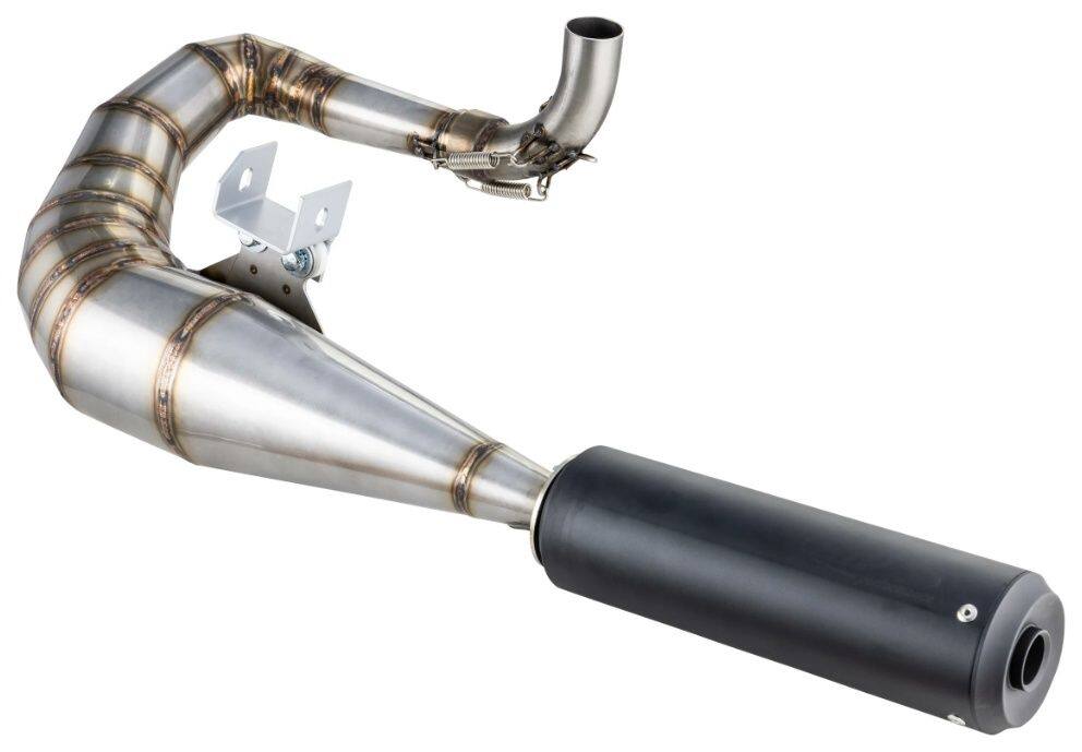 SIP Scootershop エスアイピー スクーターショップ  レーシングマフラー Performance 2.0 Silent，ステンレス 未塗装，アルミサイレンサー サイレンサーカラー：マットブラック LML Vespa ベスパ チャンバー マフラー