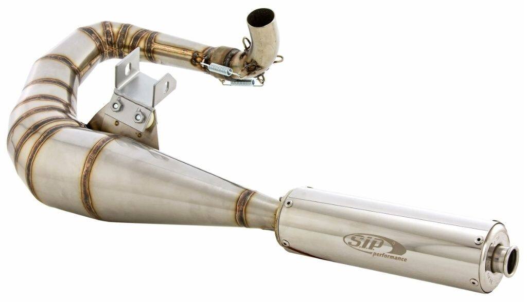 SIP Scootershop エスアイピー スクーターショップ  レーシングマフラー Performance 2.0，ステンレス 未塗装，ステンレスサイレンサー サイレンサーカラー：シルバー LML Vespa ベスパ チャンバー マフラー