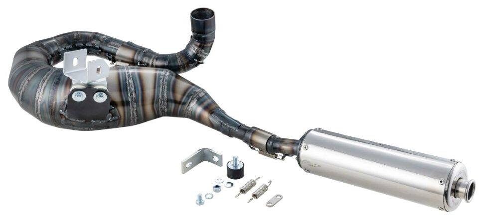 SIP Scootershop エスアイピー スクーターショップ  レーシングマフラー Performance 2.0，スチール クリア塗装，ステンレスサイレンサー サイレンサー色：シルバー 200 DS COSA 1 P200E PX200E Arcobaleno Elestart PX200 E ’98／MY／Millenium