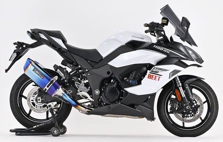 BEET ビート NASSERT Evolution GT T2(UP)アップ フルエキゾーストマフラー Ninja1100SX KAWASAKI カワサキ マフラー サイレンサーカラー：クリアチタン