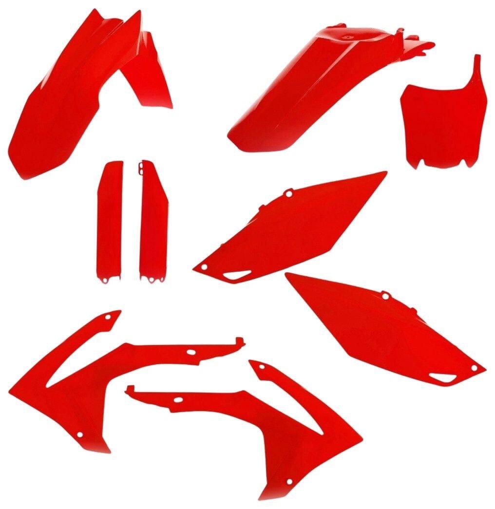 ■商品概要110 - red・0011623.110 HONDA用ロアフォークカバー・0016887.110 HONDA用フロントフェンダー・0016888.110 HONDA用リアフェンダー・0016889.110 HONDA用フロントナンバープレート・0016890.110 HONDA用ラジエタースクープ・0016891.110 HONDA用サイドパネル■注意点※取扱説明書が付属する場合は外国語となります。※輸入商材の為、納期が遅れる場合がございます。あらかじめご了承ください。※画像には他の商品が含まれている場合があります。※メーカー都合により商品の仕様変更がある場合がございます。ご了承ください。　※受注後のキャンセル、返品、都合交換はできません。予めご了承ください。■適合車種CRF 250 R&ensp;CRF 250 R 年式: 14-17CRF 450 R&ensp;CRF 450 R 年式: 13-16