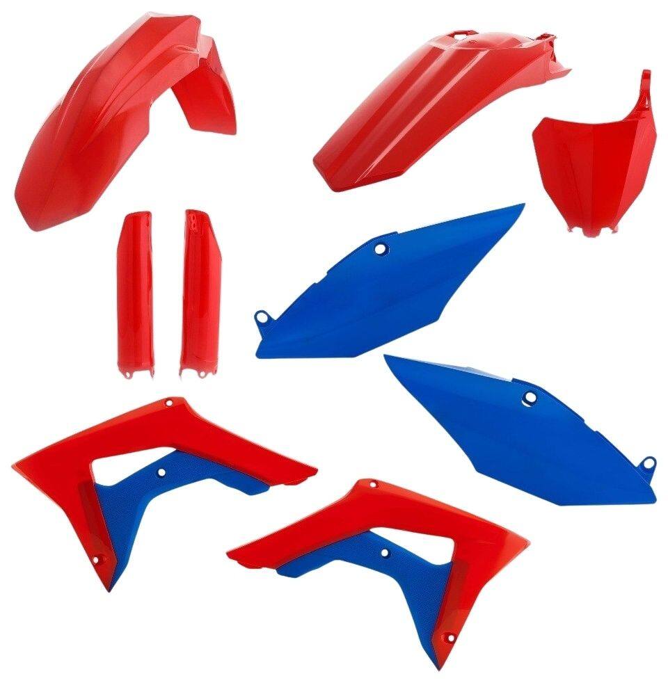■商品概要344 - red/blue・0022379.110 HONDA用フロントフェンダー・0022380.110 HONDA用フロントナンバープレート・0022381.344 HONDA用ラジエタースクープ・0022382.040 HONDA用サイドパネル・0022383.110 HONDA用リアフェンダー・0022489.110 HONDA用ロアフォークカバー■注意点※取扱説明書が付属する場合は外国語となります。※輸入商材の為、納期が遅れる場合がございます。あらかじめご了承ください。※画像には他の商品が含まれている場合があります。※メーカー都合により商品の仕様変更がある場合がございます。ご了承ください。　※受注後のキャンセル、返品、都合交換はできません。予めご了承ください。■適合車種CRF 250 R&ensp;CRF 250 R 年式: 18CRF 450 R&ensp;CRF 450 R 年式: 17-18