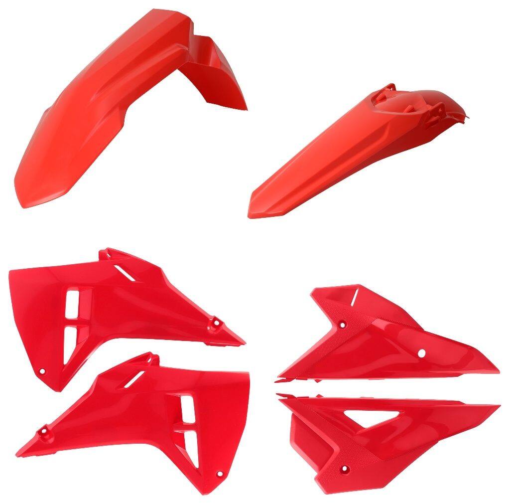 ■商品概要110 - red・0024307.110 REAR FENDER FOR HONDA・0024308.110 FRONT FENDER FOR HONDA・0026549.110 RADIATOR SCOOPS FOR HONDA・0026552.110 SIDE PANELS DW+UP FOR HONDA■注意点※取扱説明書が付属する場合は外国語となります。※輸入商材の為、納期が遅れる場合がございます。あらかじめご了承ください。※画像には他の商品が含まれている場合があります。※メーカー都合により商品の仕様変更がある場合がございます。ご了承ください。　※受注後のキャンセル、返品、都合交換はできません。予めご了承ください。■適合車種CRF 250 R-WE&ensp;CRF 250 R-WE 年式: 25-26CRF 250 RX ENDURO SPECIAL&ensp;CRF 250 RX ENDURO SPECIAL 年式: 25-26CRF 250 R&ensp;CRF 250 R 年式: 25-26CRF 450 R-WE&ensp;CRF 450 R-WE 年式: 25-26CRF 450 R&ensp;CRF 450 R 年式: 25-26