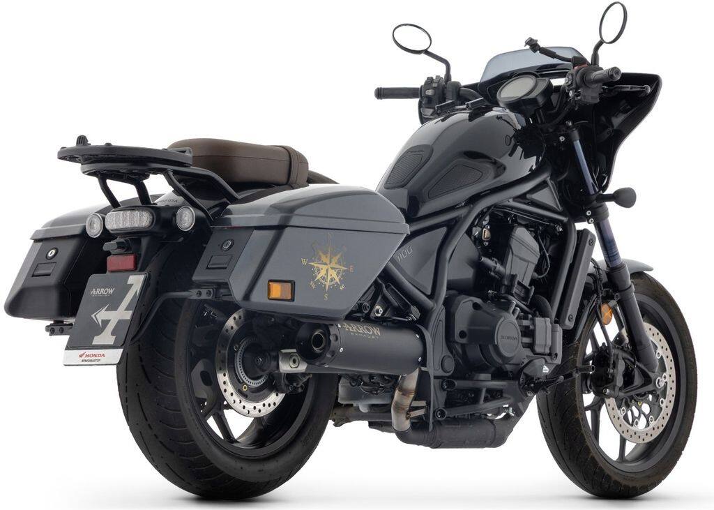 ARROW アロー Rebel silencer with aluminium 'Dark' end cap CMX 1100 T HONDA ホンダ スリップオンマフラー マフラー