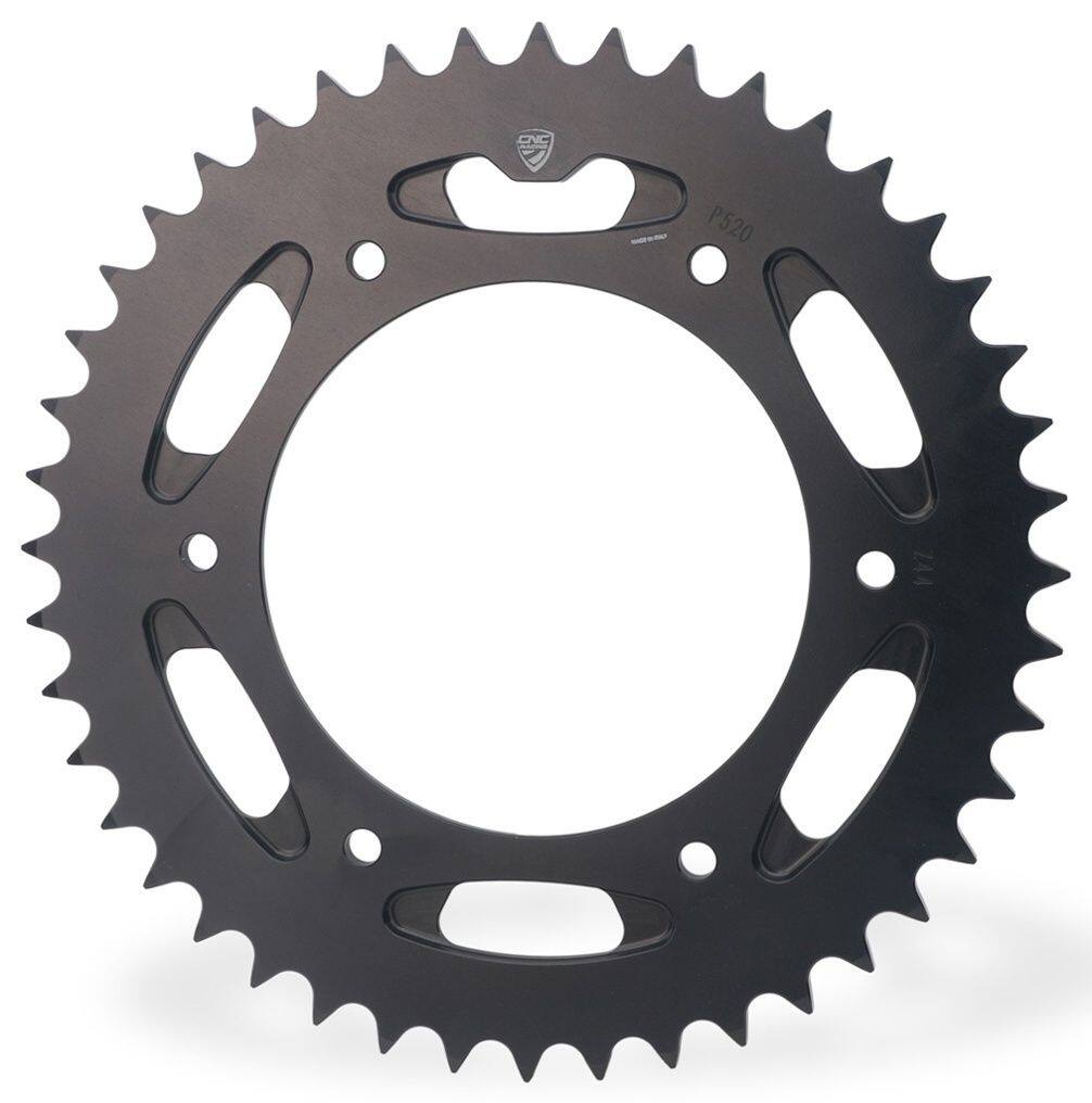 ■商品概要カラー：ブラックOEM 互換性＆CNC Racing FC254／FC255 アップグレード■詳細説明Z44 P520スプロケットは、Ducatiのトランスミッションを最大限に活用し、軽量性能と耐久性の完璧なバランスを求めるライダー向けに設計されています。固体エルガルからCNC加工され、硬質陽極酸化処理が施されており、OEM交換品と比較して優れた技術的および美的アップグレードを実現します。オリジナルのDucati ハブおよび CNC RacingFC254/FC255フランジと完全に互換性があり、独特のレーシングな外観で一貫したパフォーマンスを保証します。CNC 加工された Ergal は硬質陽極酸化処理が施されており、最大の強度と軽量化を実現しています。OEM＆CNC Racing互換性 - DucatiハブまたはFC254/FC255フランジに適合します。Plug＆Play インストール - 変更は必要ありません。カスタマイズ可能なキット - DA388 陽極酸化ナットでアップグレードを完了します。レーシングにインスピレーションを得たデザインと技術的なパフォーマンスが、最高級の美学と融合しています。■注意点※Webikeにて「CNCRacing：CNCレーシング」の商品をご購入されたお客様につきまして、商品に関するお問い合わせはWebikeまでお願いいたします。※取扱説明書が付属する場合は外国語となります。※輸入商材の為、納期が遅れる場合がございます。あらかじめご了承ください。※画像には他の商品が含まれております。※メーカー都合により商品の仕様変更がある場合がございます。ご了承ください。■適合車種MULTISTRADA V2 S&ensp;MULTISTRADA V2 S 年式: 25-26MULTISTRADA V2&ensp;MULTISTRADA V2 年式: 25-26Panigale V2 S&ensp;Panigale V2 S 年式: 25-26Panigale V2&ensp;Panigale V2 年式: 25-26STREETFIGHTER V2 S&ensp;STREETFIGHTER V2 S 年式: 25-26STREETFIGHTER V2&ensp;STREETFIGHTER V2 年式: 25-26