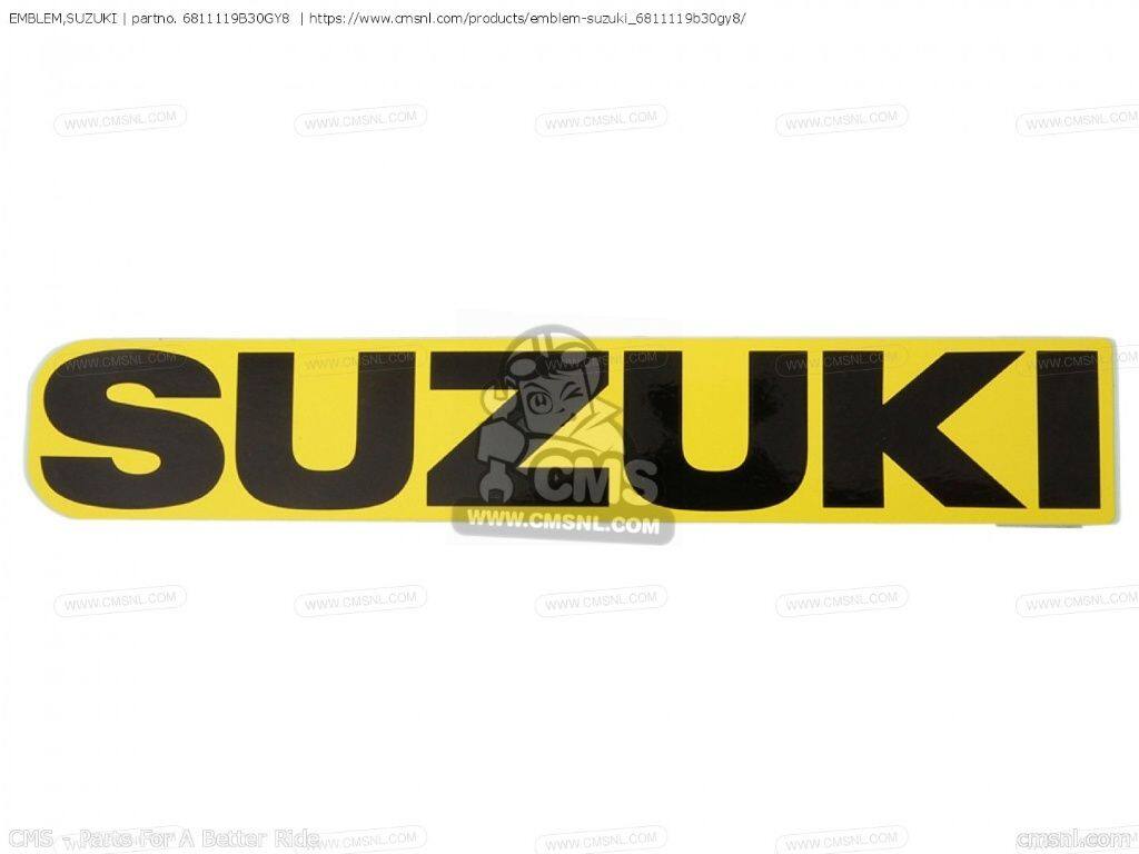CMS シーエムエス EMBLEM，SUZUKI［6811119B30GY8］ LT-4WD QUAD RUNNER LT-F250 LT-Z400 SPORT LT-Z400Z LT160 LT250S LT80 LTF250 RM125 RM250 SUZUKI スズキ エンブレム 外装