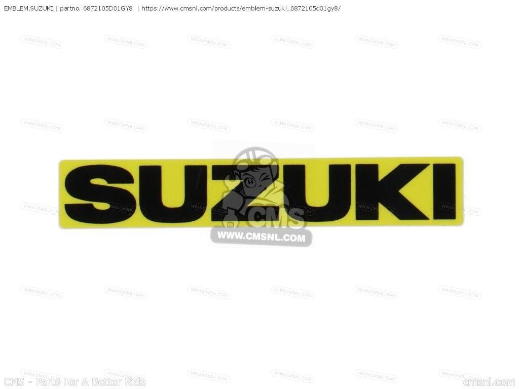 CMS シーエムエス EMBLEM，SUZUKI［6872105D01GY8］ DR-Z125 DR-Z125L DR200SE DR650R DR650RU LT-A400 EIGER AUTO 2WD LT-A400F 4WD LT-A400FC LT-F160 QUAD RUNNER LT-F250 OZARK LT-F400 LT-F400F LT-Z250 SPORT LT-Z400 LT-Z400Z RMX250 SUZUKI スズキ エンブレム 外装