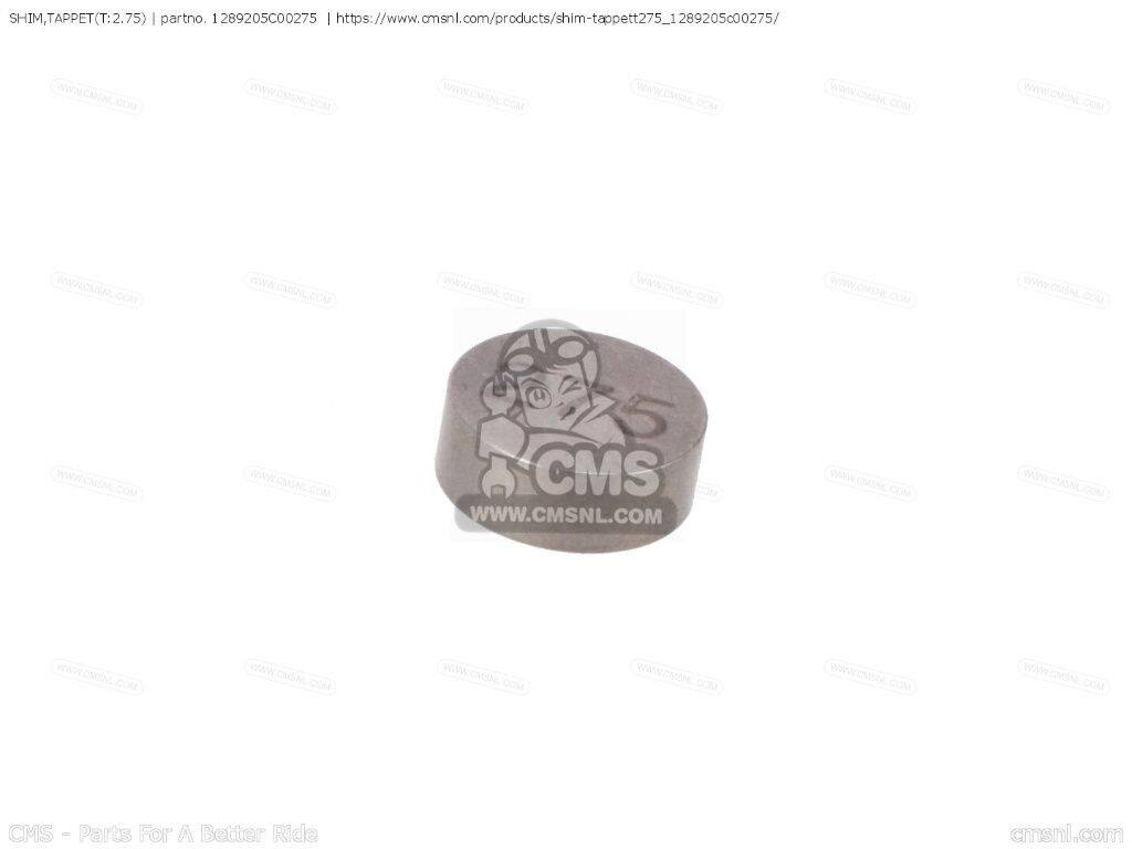 CMS シーエムエス SHIM，TAPPET(T：2.75)［1289205C00275］ SUZUKI スズキ タペットシム エンジンパーツ エンジン