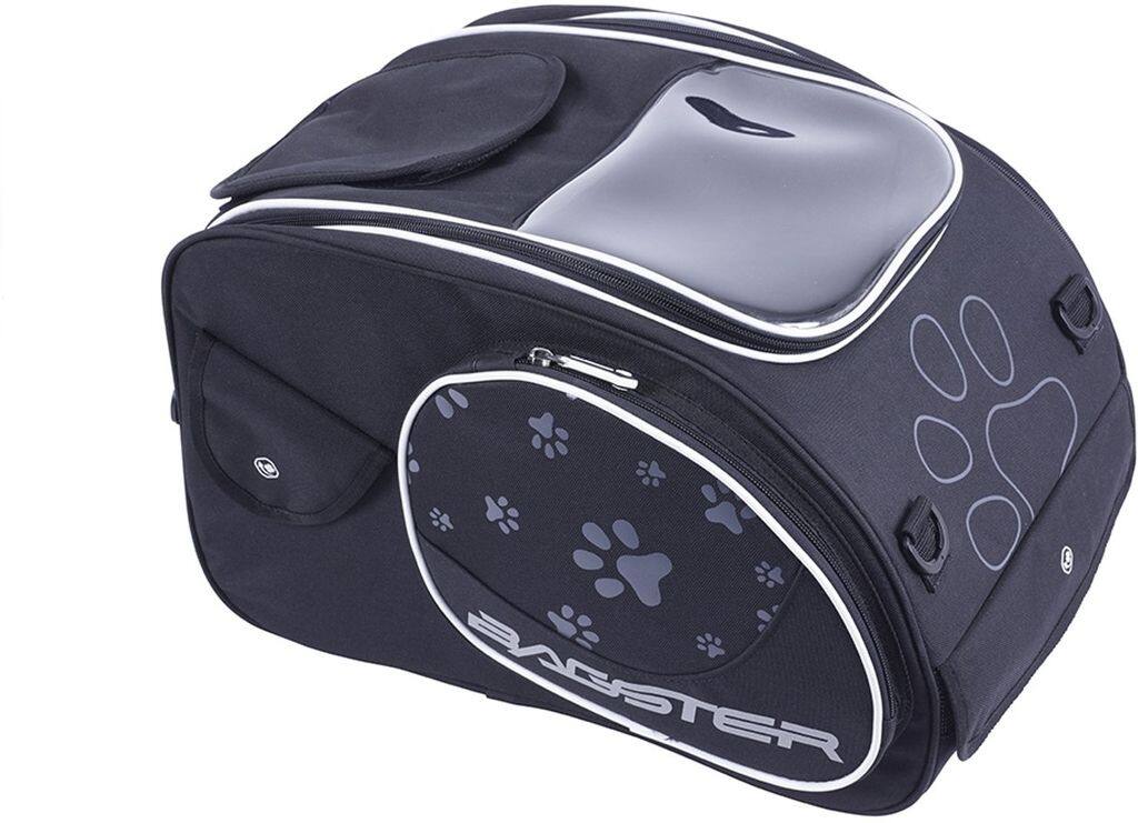 ■商品概要タイプ：PUPPYカラー：ブラックサイズ：45x33x20cm容量：30L重量：1.9kg付属品：ショルダーストラップ■詳細説明ペットの収納が可能なタンクバッグ。顔を出せる小蓋が設けられています。また、走行風を取り入れる開閉可能なダクトも装備しているので快適なツーリングタイムを一緒に楽しむことができます。■注意点※PUPPYの装着にはBAGSTER・タンクカバー若しくはBAGSTER・EASYシステムが必要です。※収納された物・動物の事故、損害について一切の補償を致しかねますことをご理解ください。