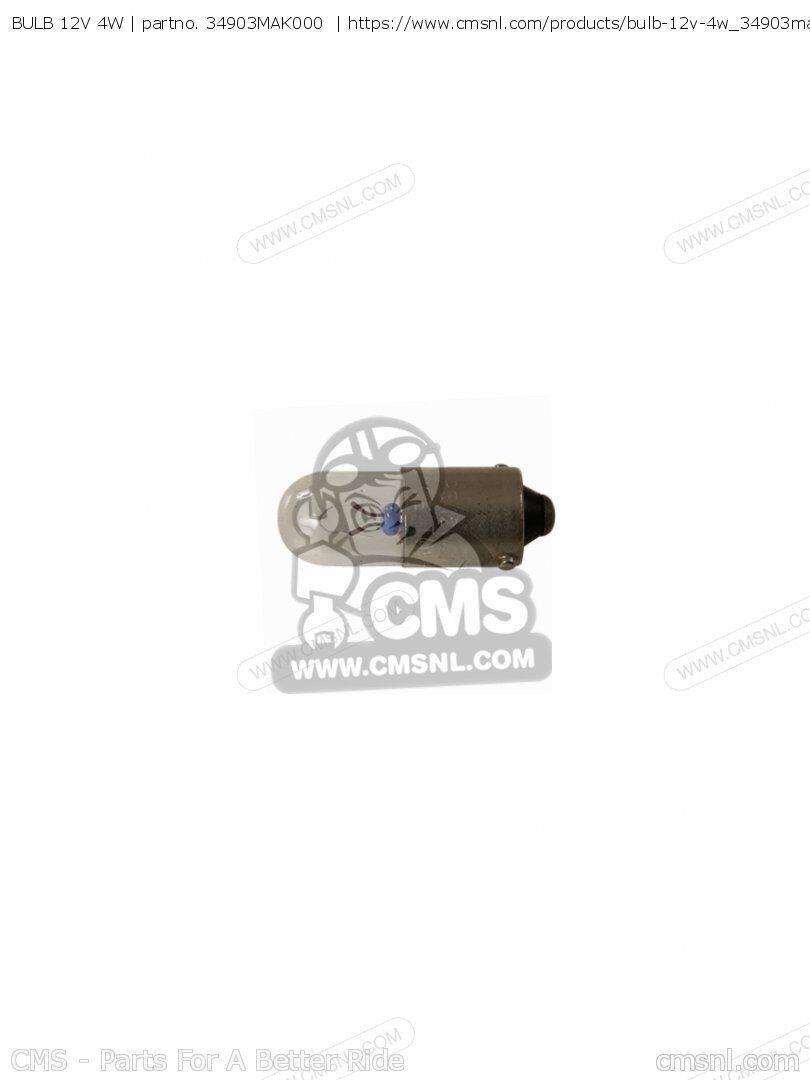 CMS シーエムエス BULB 12V 4W［34903MAK000］ CA125 REBEL CB500 CB500S CB600F H...