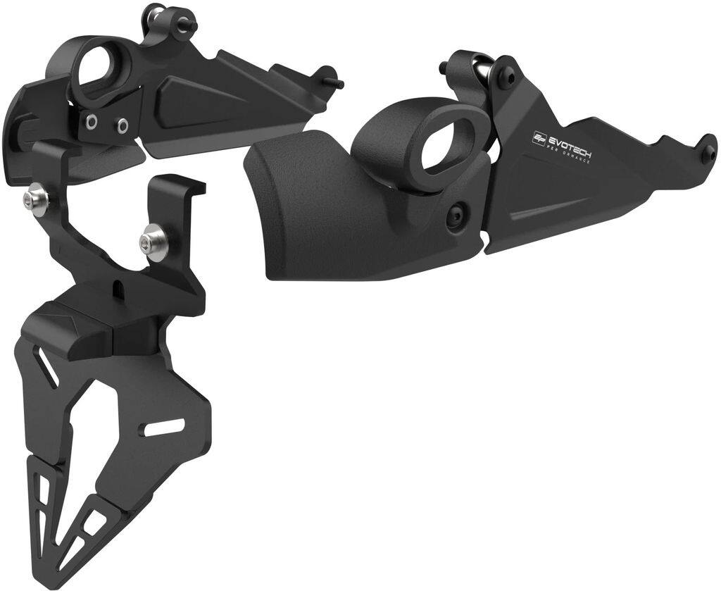 ■詳細説明【Evotechフェンダーレスキットfor Honda CBR600 RR】・大型リアフェンダーをEP社特注のフェンダーレスキットに置き換え、スタイリッシュで実用的なライセンスディスプレイを実現。・既存の取付箇所に取り付けます。・航空機グレードのアルミニウムからCNC加工されています。・目立たず耐久性のあるマットブラックパウダーコーティング。・純正ウインカーと配線を保持します。・LEDナンバー灯付属。・必要な固定具はすべてキットに含まれています。・わかりやすいステップバイステップのビデオ説明で各段階をガイドします。HondaCBR600RRの洗練されたスーパースポーツデザインキューを踏襲したEvotechフェンダーレスキットは、リアのライセンスディスプレイを合理化するカスタムデザインを採用しています。EPの3つの部分からなるデザインは、リアフェンダーをアンダーテールエキゾーストの近くに取り付けられたナンバープレートブラケットに置き換え、純正ウインカーを保持し、新しいLEDナンバープレートライトを導入します。EvotechのCNC機械加工アルミニウム部品には、耐久性を高めるためにEPのクラシックなマットブラックパウダーコーティングが施されています。■注意点※このテールティーニーはノーマルマフラーのみ装着可能です。※ナンバープレートサイズが日本の規格ではない場合があります。取り付ける際にはステーによる加工などが必要となりますのでご注意ください。※取扱説明書が付属する場合は外国語となります。※輸入商材の為、納期が遅れる場合がございます。あらかじめご了承ください。※メーカー都合により商品の仕様変更がある場合がございます。ご了承ください。■適合車種CBR600RR&ensp;CBR600RR 年式: 24-
