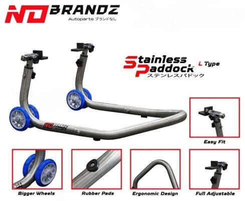 No Brandz ノーブランズ Stainless Steel Rear Paddock Stand L Type リアスタンド