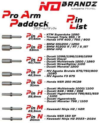 No Brandz ノーブランズ Single Pro Arm Paddock Pin その他メンテナンススタンドオプション・補修部品