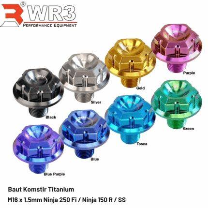 WR3 ダブルアールスリー Titanium Steering Stem Bolt Ninja 150R 150SS 250 KAWAS...