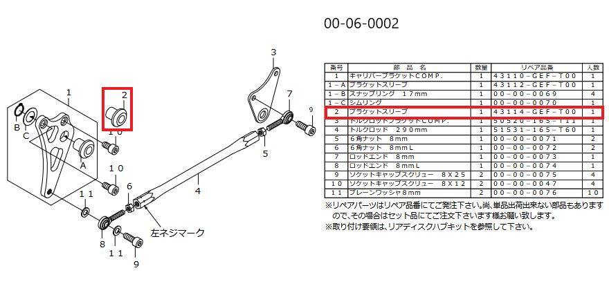 ■商品概要【画像内番号】2【入り数】1【旧品番】43114-GEF-T00対象商品品番：00-06-0002/09-10-2454■注意点※該当商品は画像赤枠内です。※ロットによっては、価格変更前の旧価格・旧JANコードでのラベルでお届けになる場合がございます。予めご了承ください。※メーカー都合により商品の仕様変更がある場合がございます。ご了承ください。■適合車種ゴリラ&ensp;ゴリラ&ensp;&ensp;備考: Z50J-1300017-1510400／Z50J-1600008-／AB27-1000001-モンキー&ensp;モンキー&ensp;&ensp;備考: Z50J-1300017-1510400／Z50J-1600008-／AB27-1000001-