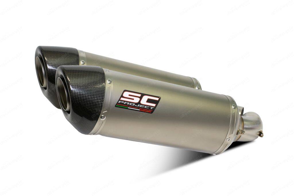 SC-PROJECT SCプロジェクト オーバル ツインスリップオンサイレンサー MONSTER1100/S MONSTER696 MONSTER796 DUCATI ドゥカティ スリップオンマフラー マフラー チタン（カーボン製テイルエンドカバー付き）