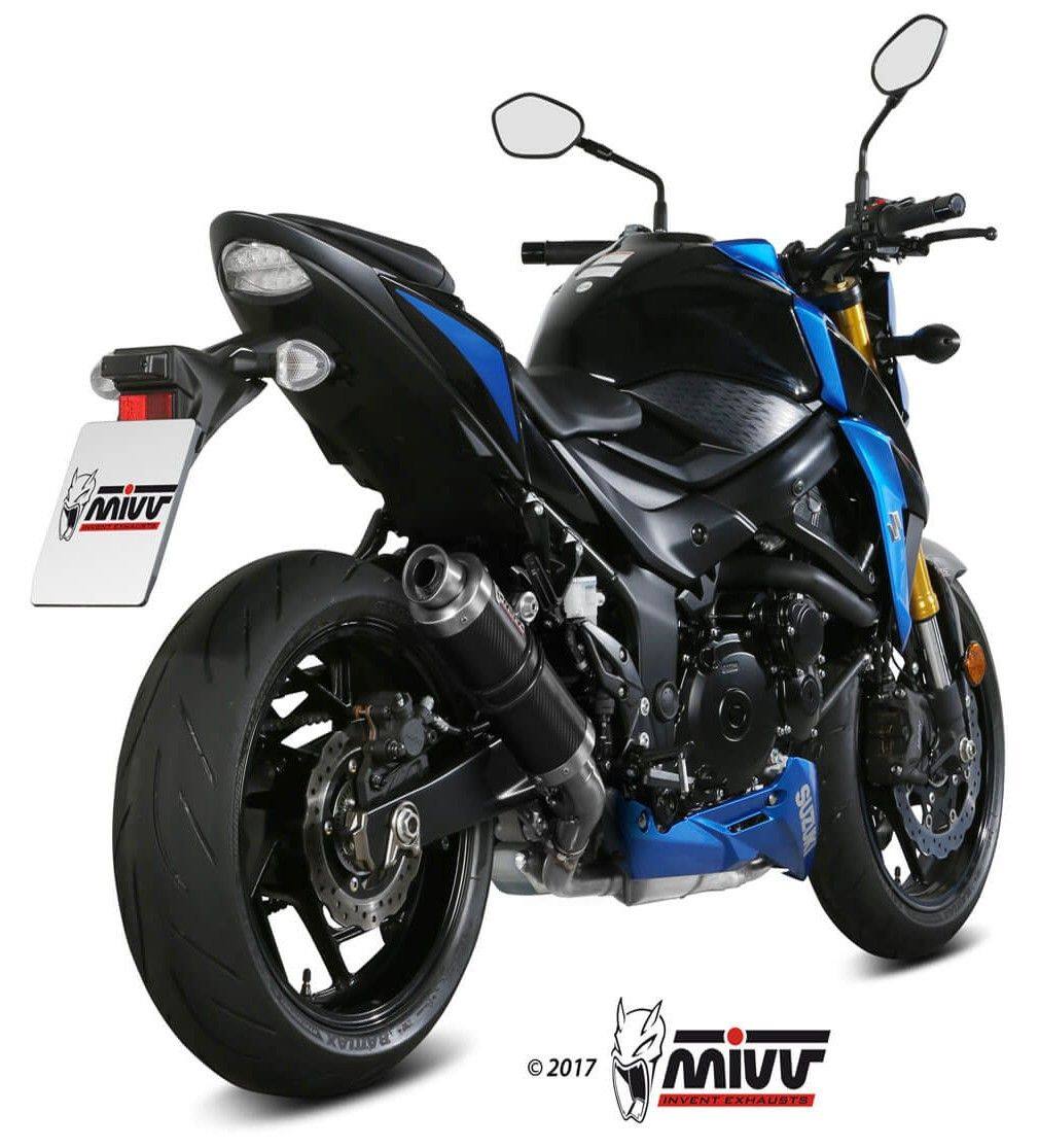 MIVV スリップオンマフラー SUONO ブラックステンレス SUZUKI カタナ (19-24) | S.056.L9 MIVV ミヴ GP スリップオンマフラー Color：CARBON WITH CARBON CAP GSX-R 1000 SUZUKI スズキ マフラー