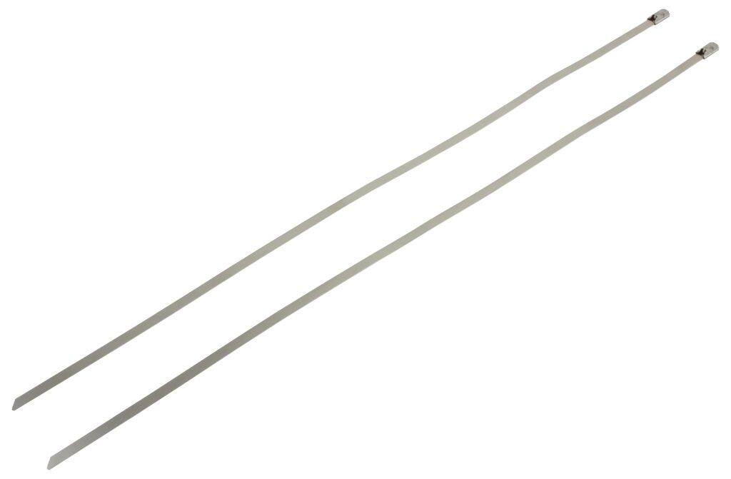 ■商品概要◆ステンレス製◆サイズ：361mm×4.6mm◆2本入り◆Made in USA■詳細説明マフラー等の高温部に使用できます。一度締めると緩みませんので取り外す場合は切断となります。■注意点※メーカー都合により商品の仕様変更がある場合がございます。ご了承ください。