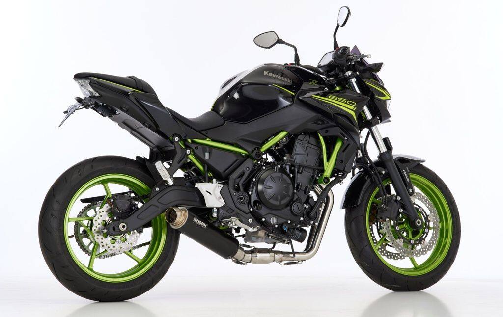SHARK シャーク SRC 4 (2-1) フルエキゾーストマフラー Ninja 650 Z650 KAWASAKI カワサキ マフラー タイプ：アルマイト加工アルミニウム／ブラック