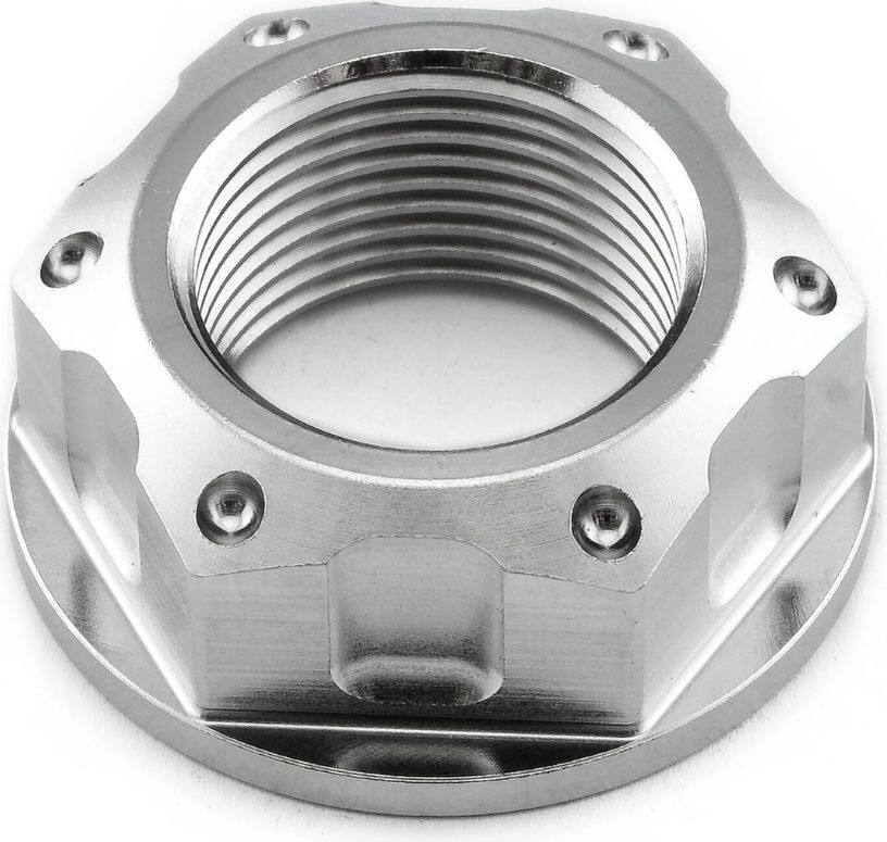 ■商品概要素材：ステンレス製品タイプ：フロント／リヤホイールねじピッチ：1.50mm入数：1穴あけ加工：なしねじ径：22.00mmフランジ径：38.00mmソケットサイズ：32.00mm重さ：62.00g高さ：15.00mm■詳細説明316ステンレス製 フロント、リアアクスル／スイングアームナット座金付き M22×1.5mm(32mm ソケットサイズ)。多くのホンダやその他のバイクに取り付けできます。鏡面磨き仕上げの美しい外観と、高い耐腐食性を備えます。アルミアジャスターブロックとアクスルアジャスターボルト＆ナットとの組み合わせに最適です。■注意点※メーカー都合により商品の仕様変更がある場合がございます。ご了承ください。■適合車種GSR750Z&ensp;GSR750Z 年式: 14-16